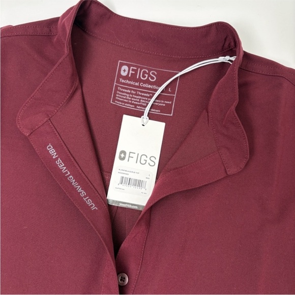 Figs Rafaela Technical Collections Oversized Scrub Top Maroon Large NWT - Picture 7 of 10